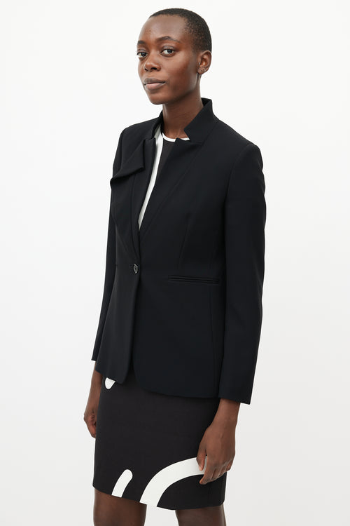 Max Mara Black Ruffled Blazer