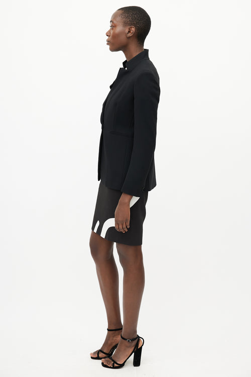 Max Mara Black Ruffled Blazer