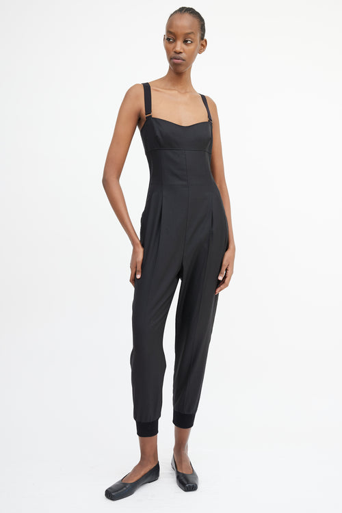 Max Mara Black Tapered Sleeveless Jumpsuit