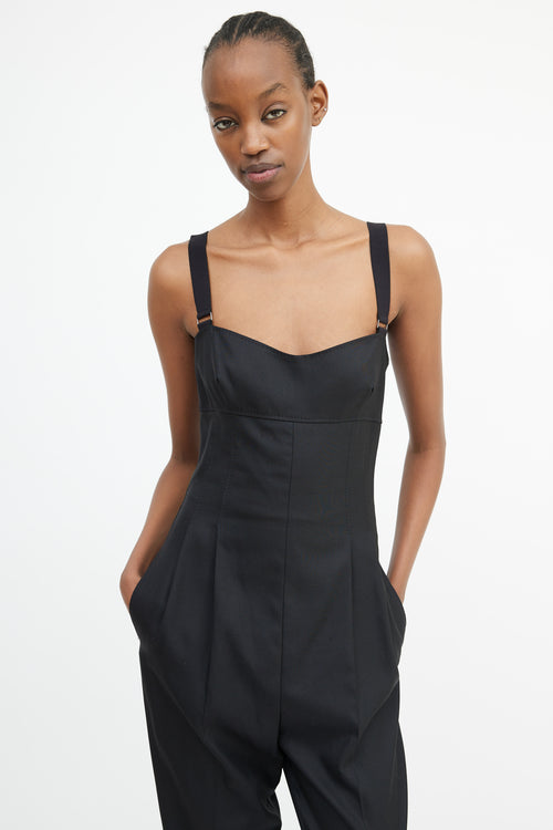 Max Mara Black Tapered Sleeveless Jumpsuit