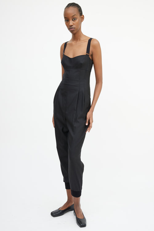 Max Mara Black Tapered Sleeveless Jumpsuit