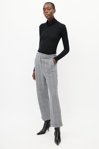 Max Mara Black 
White Houndstooth Trouser