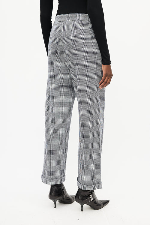 Max Mara Black 
White Houndstooth Trouser