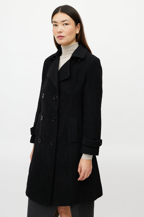 Max Mara Black Wool Double Breasted Coat