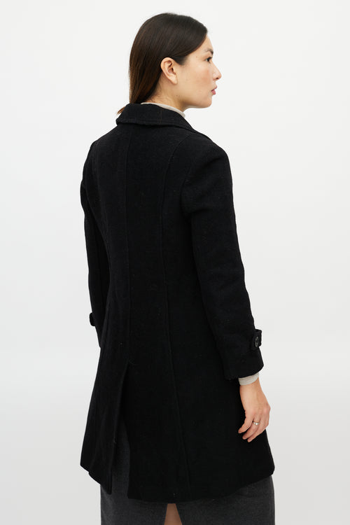 Max Mara Black Wool Double Breasted Coat