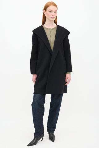 Max Mara Black Wool Open Front Coat