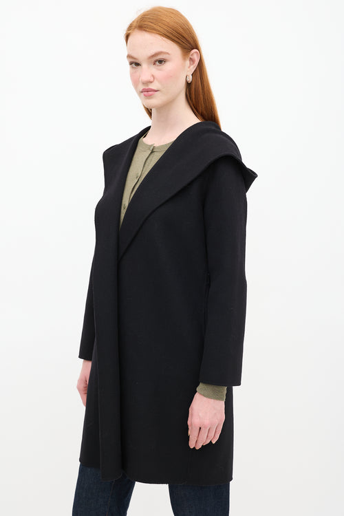 Max Mara Black Wool Open Front Coat