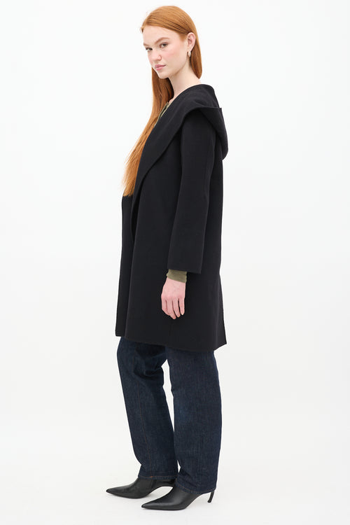 Max Mara Black Wool Open Front Coat