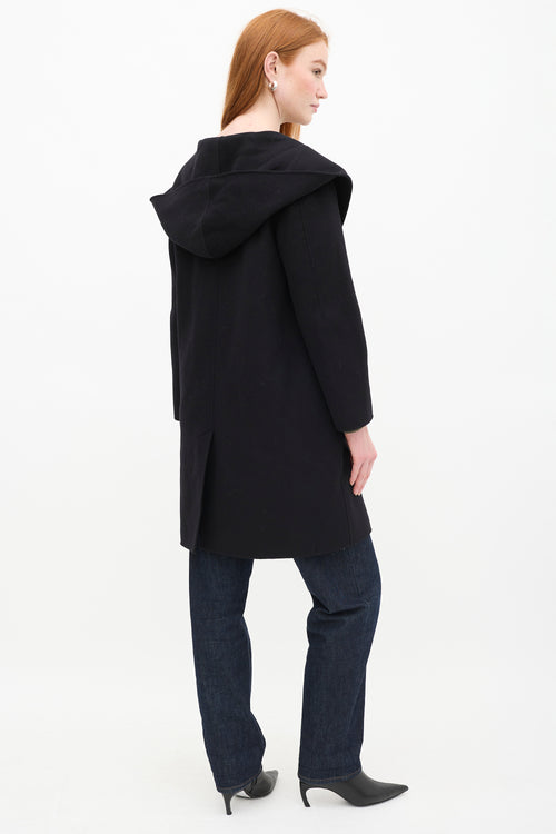 Max Mara Black Wool Open Front Coat