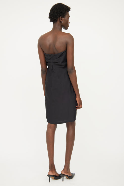 Max Mara Black Bow Silk Mini Dress