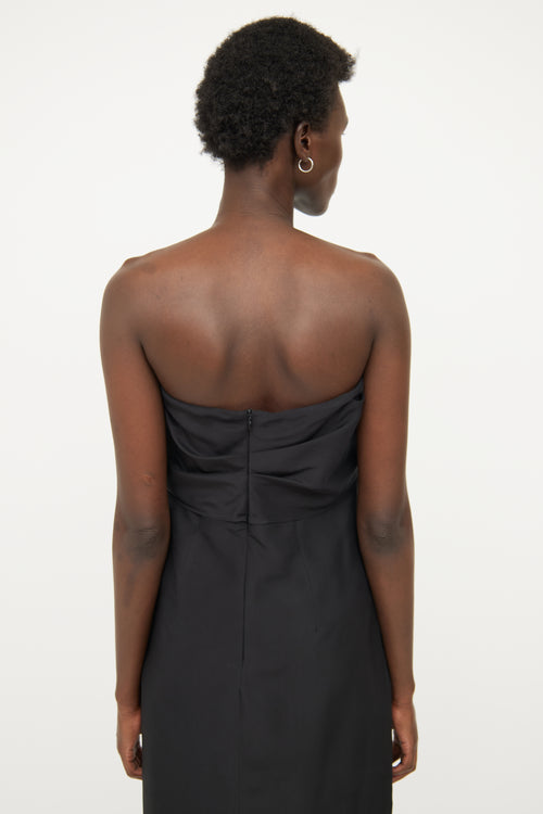 Max Mara Black Bow Silk Mini Dress