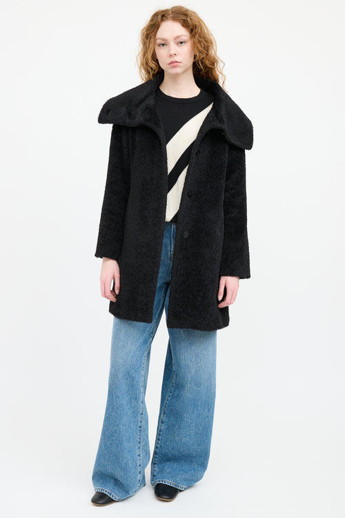 Max Mara Black Shearling Coat