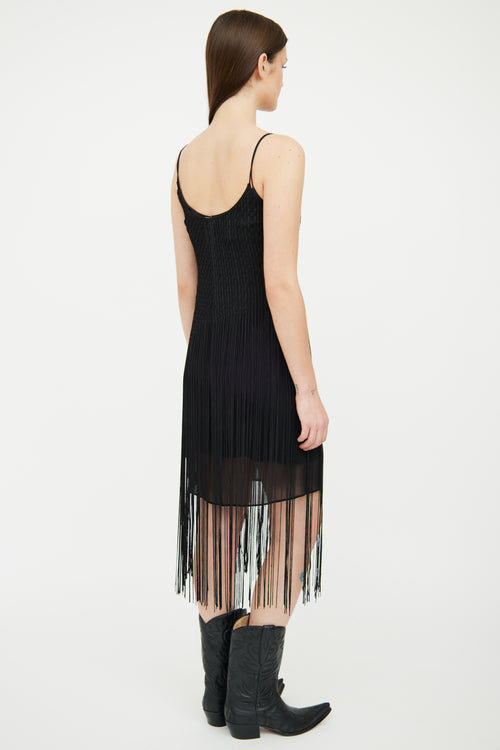 Max Mara Black Tassel Fringe Dress