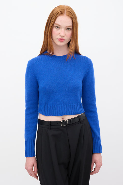 Max Mara Blue Knit Cropped Sweater