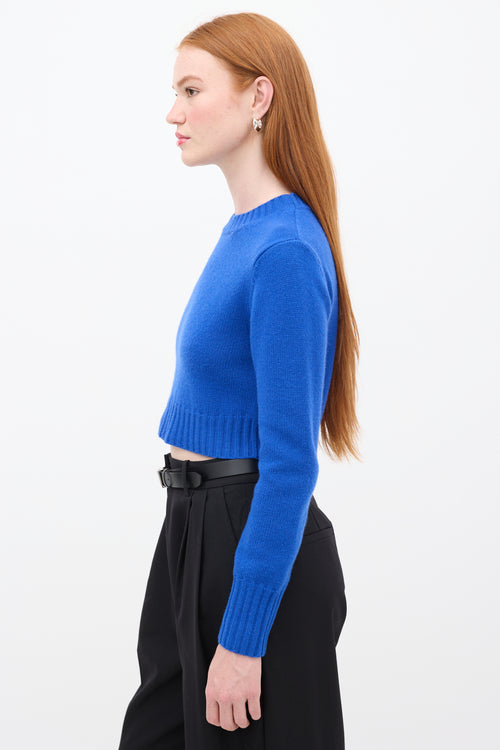 Max Mara Blue Knit Cropped Sweater