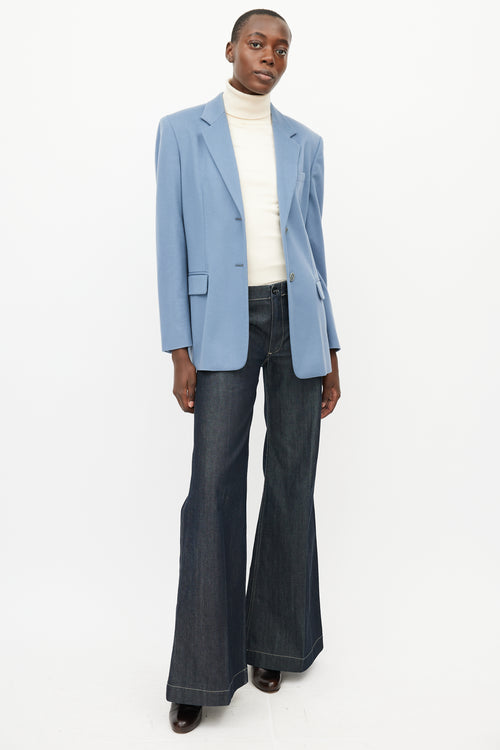 Max Mara Blue Wool Blazer