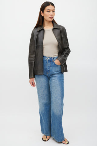 Max Mara Brown Leather Jacket