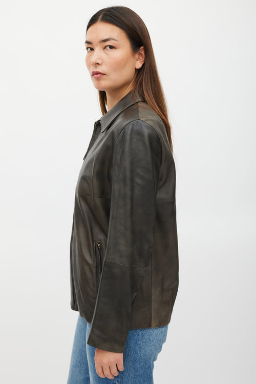 Max Mara Brown Leather Jacket