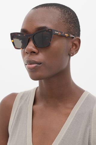 Max Mara Brown Marbled MM Slim II Tapered Sunglasses