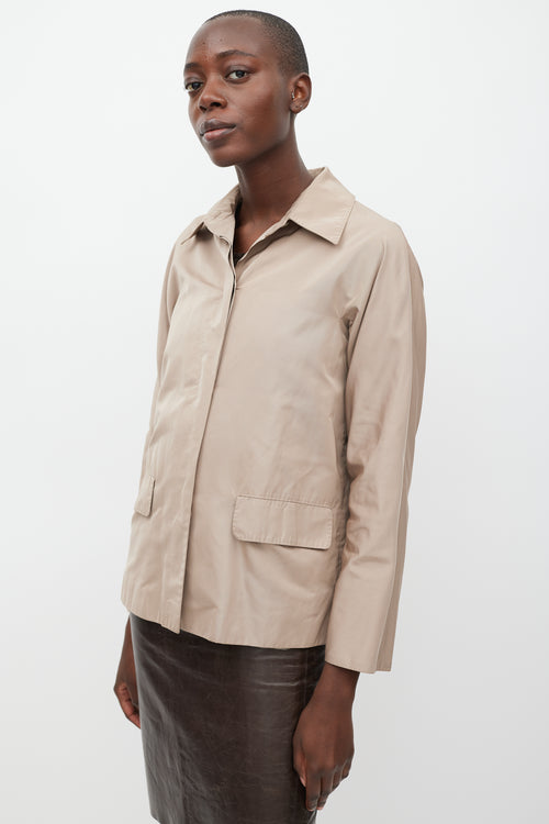 Max Mara Brown Silk Two Pocket Jacket