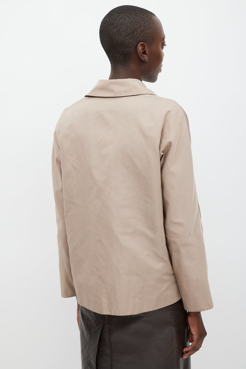 Max Mara Brown Silk Two Pocket Jacket