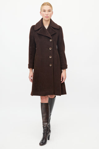 Max Mara Brown Textured Wool Coat