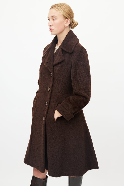 Max Mara Brown Textured Wool Coat