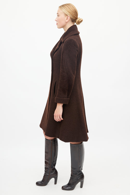 Max Mara Brown Textured Wool Coat