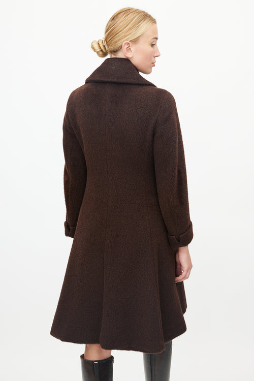 Max Mara Brown Textured Wool Coat