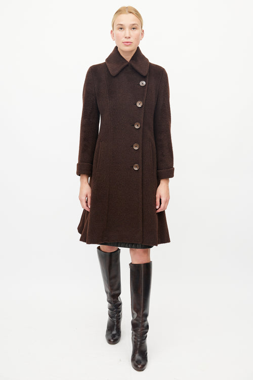 Max Mara Brown Textured Wool Coat