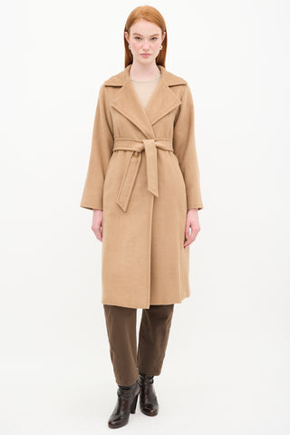 Max Mara Brown Wool Belted Coat