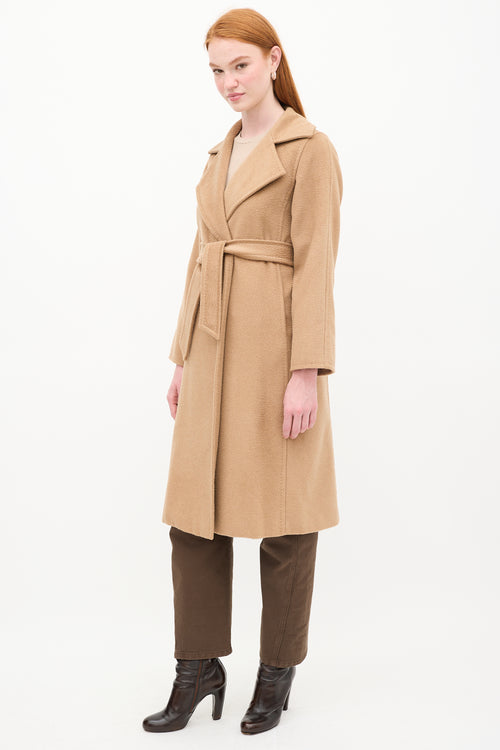 Max Mara Brown Wool Belted Coat