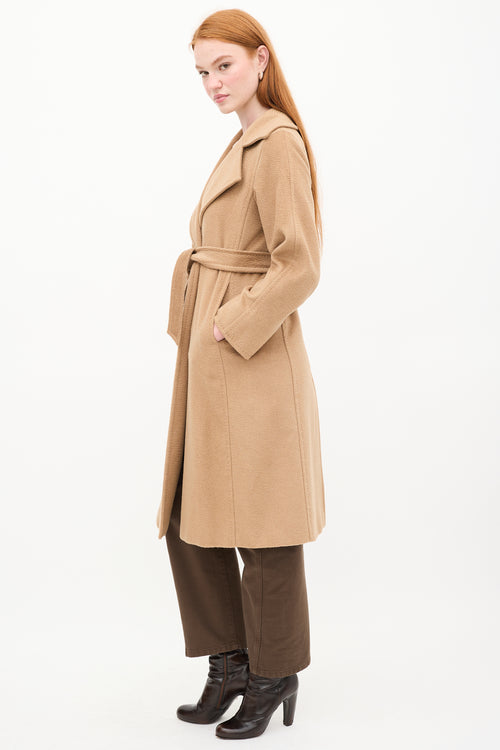 Max Mara Brown Wool Belted Coat