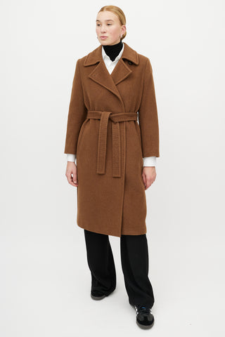 Max Mara Brown Wool Belted Coat