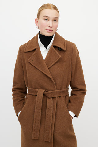 Max Mara Brown Wool Belted Coat