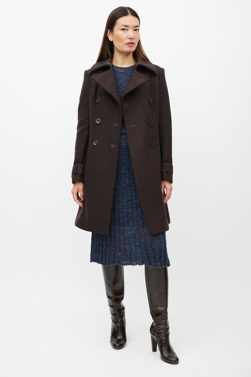 Max Mara Brown Wool Double Breasted Coat