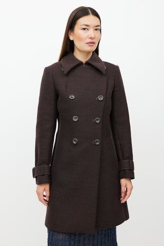 Max Mara Brown Wool Double Breasted Coat