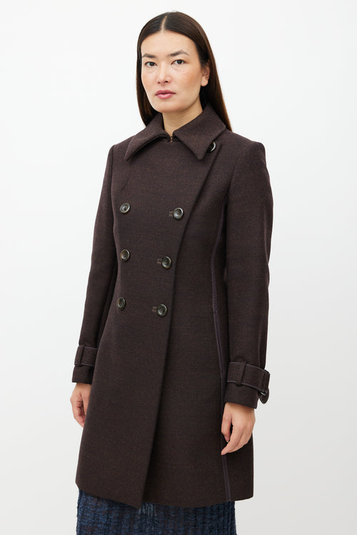 Max Mara Brown Wool Double Breasted Coat