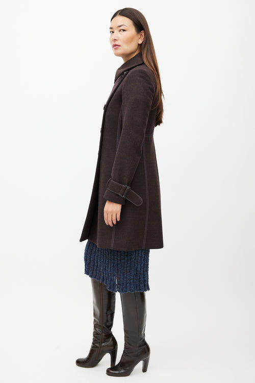 Max Mara Brown Wool Double Breasted Coat