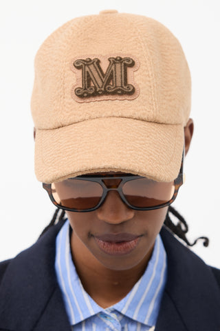 Max Mara Brown Wool M Logo Hat