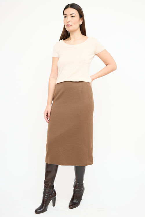 Max Mara Brown Wool Skirt