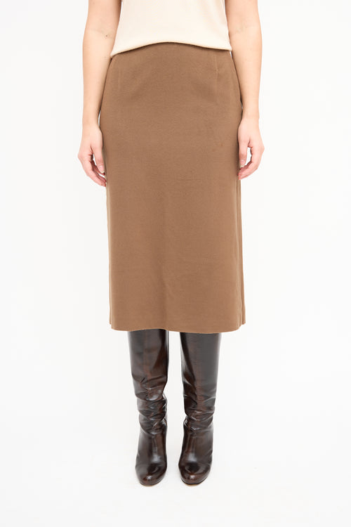 Max Mara Brown Wool Skirt