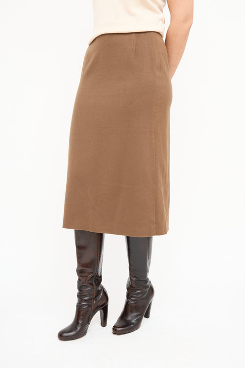 Max Mara Brown Wool Skirt