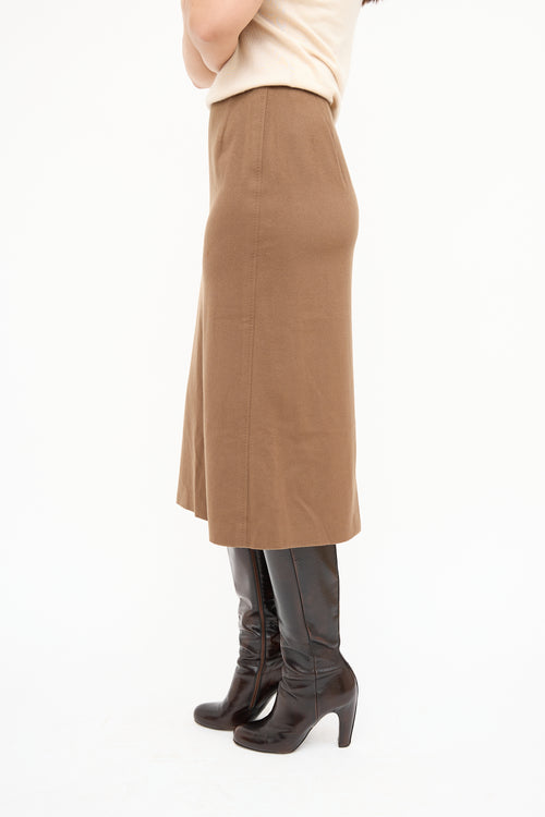 Max Mara Brown Wool Skirt