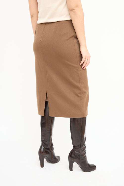 Max Mara Brown Wool Skirt