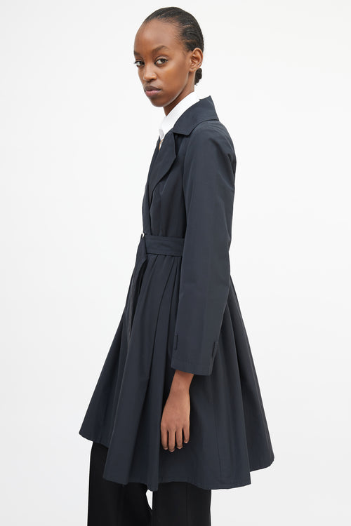 Max Mara City Black Pleated Trench Coat