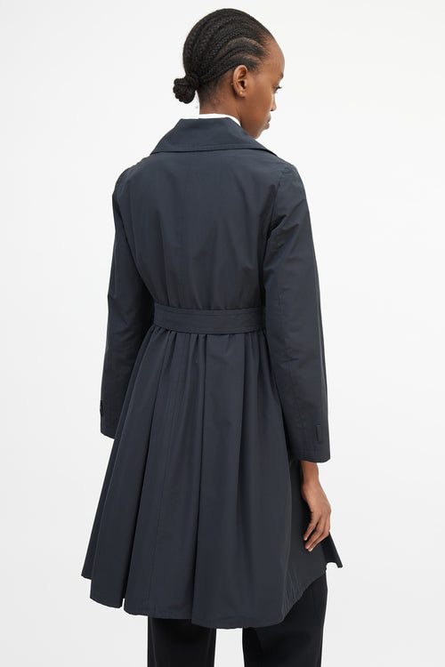 Max Mara City Black Pleated Trench Coat