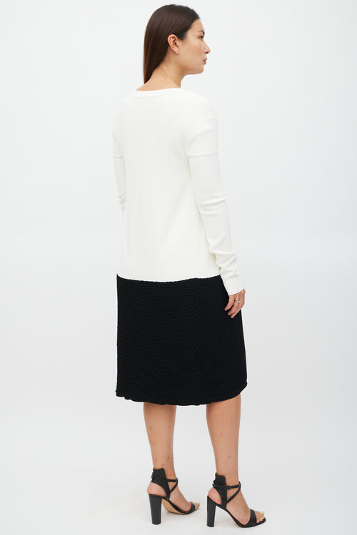 Max Mara Cream 
Black Knit Cardigan Dress Co-Ord Set