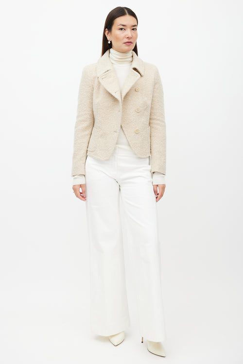 Max Mara Cream Cashmere Boucle Jacket