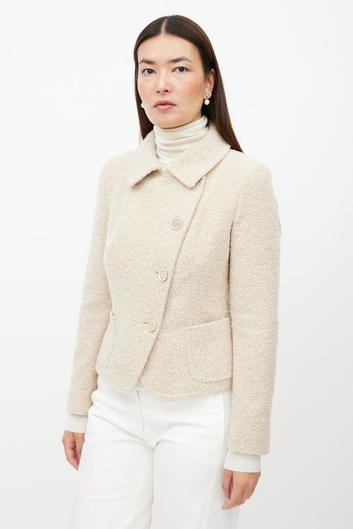 Max Mara Cream Cashmere Boucle Jacket